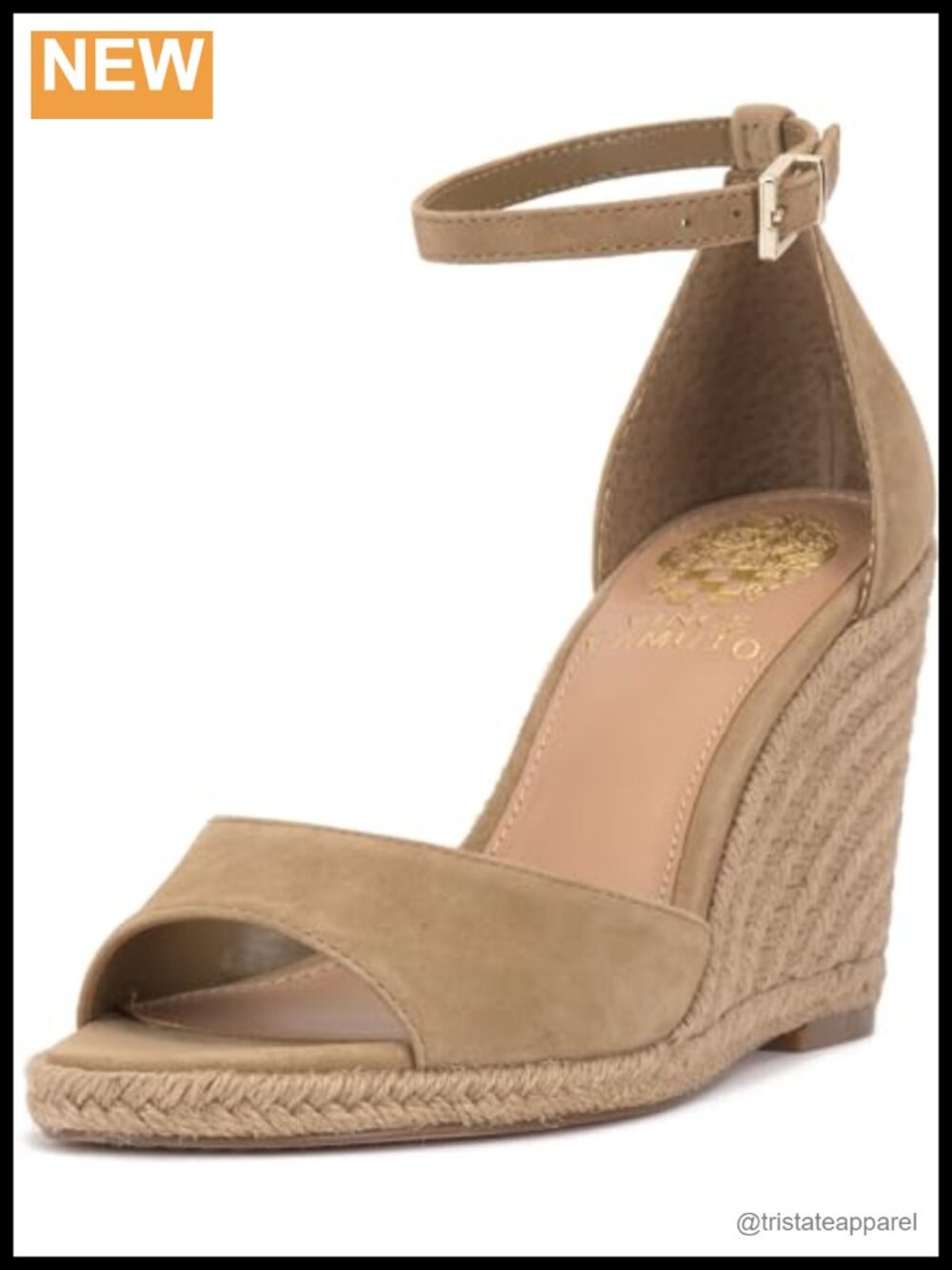 Suede Espadrille Wedge Sandal Ankle Strap Buckle Chic Dress